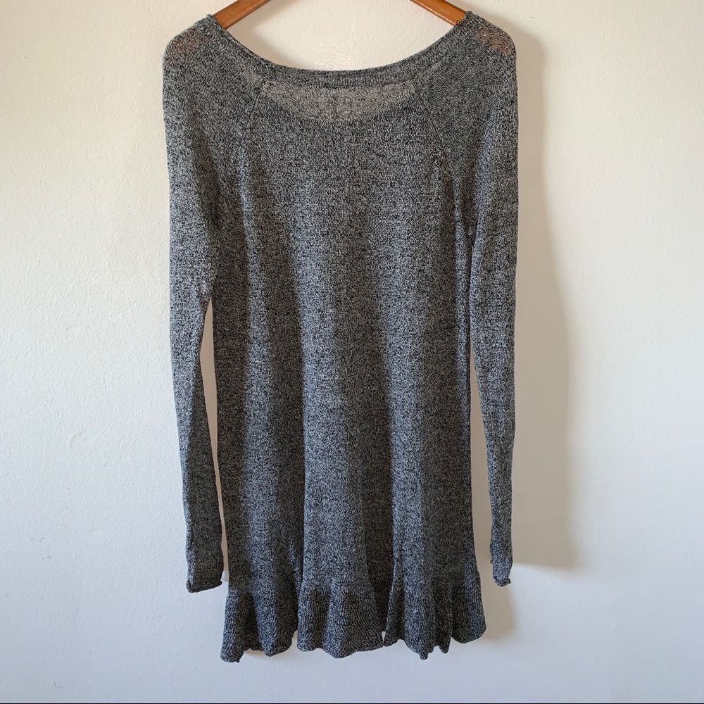 Free People Beach Gray Long Sleeve BOHO Dress S|P - Picture 5 of 6